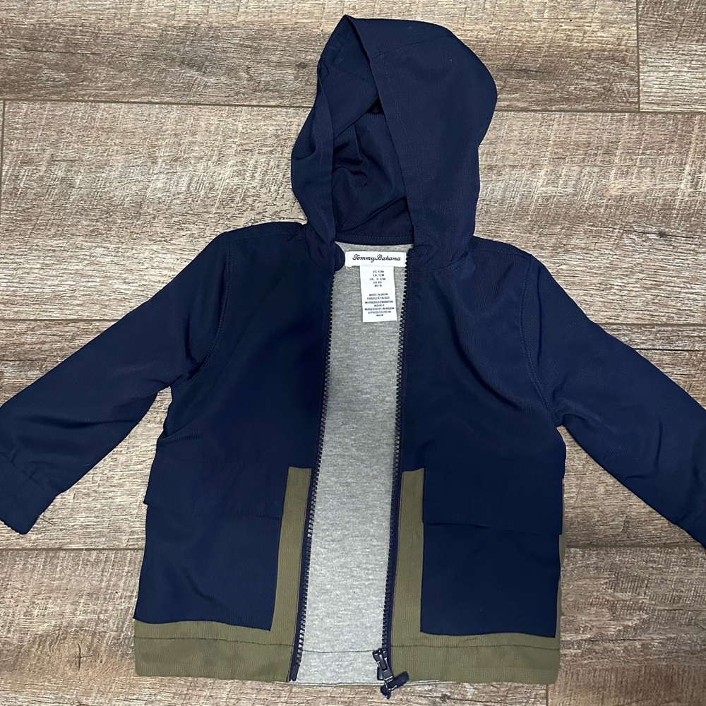Tommy Bahama Navy and Olive Kids Jacket 12 M